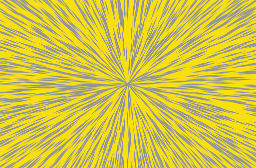 Yellow and Gray Trendy Color Sun Rays or Explosion Boom for Comic Books Radial Background. Vector.