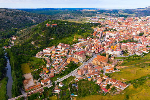 Aerial view on the city Soria. Spain