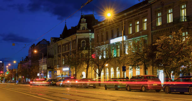 istock Debrecen streets in night lights 1412283671