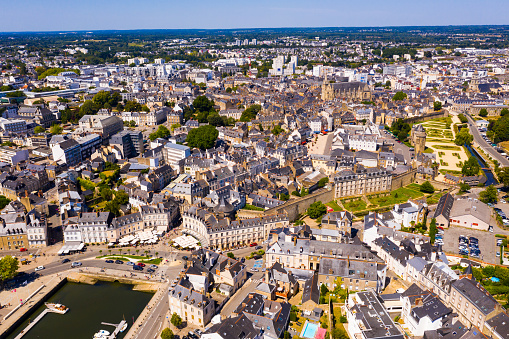 Top view of the city of Vannes. Brittany. France