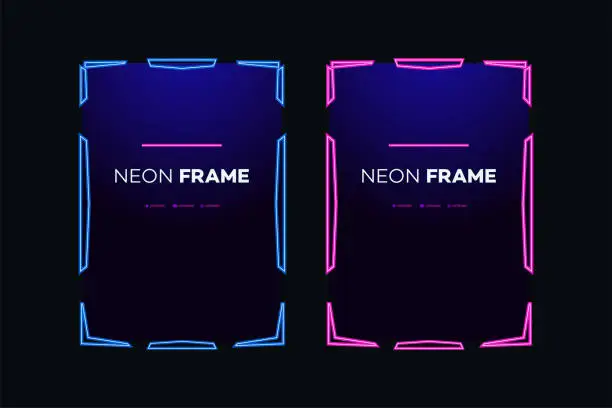 Vector illustration of Neon frame template modern theme