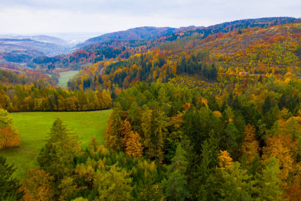 istock Aerial autumn rural landscape 1412284609