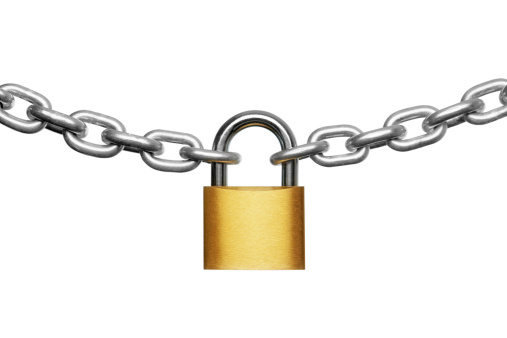 Security padlock password encryption modern design element.