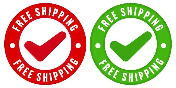 Vector illustration of Sale sticker with guaranteed order free shipping