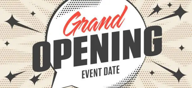 Vector illustration of Grand opening banner, flyer or poster template