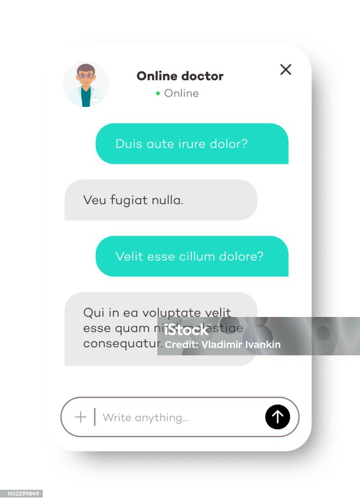 Doctor Chat Online Doctor Chat Window For Website And Mobile App Stock Illustration ...