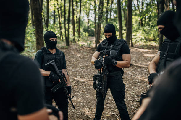 istock Special forces in the woods 1412300123
