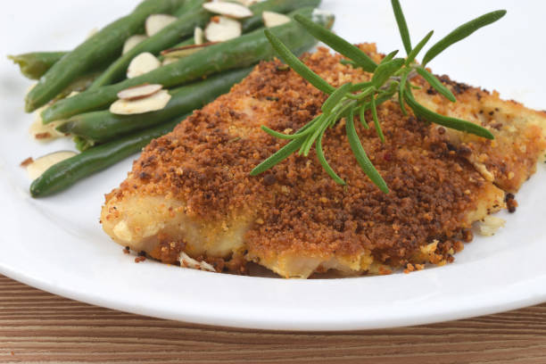 istock Gourmet Parmesan Encrusted Tilapia with Green Beans 1412301694