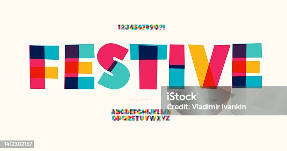istock Festive font color bold style 1412302157