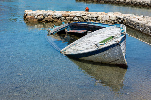 Boat wreck on Vrgada island stock photo