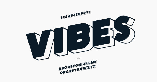 Vector vibes font modern style trendy typography for decoration, logo, summer party poster, t shirt, book, card, banner, printing, stamp. Cool alphabet. Trendy typeface. 10 eps
