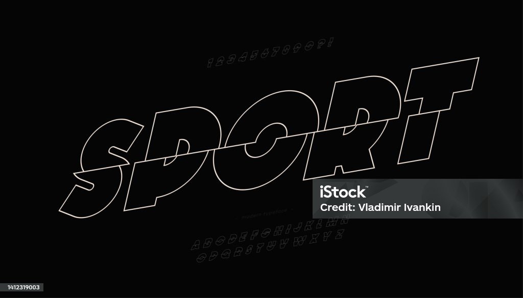 Vector Letras Sport Vector Sport Alphabet Line Style Modern Typography Stock Illustration ...