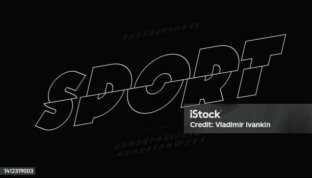 Vector Letras Sport Vector Sport Alphabet Line Style Modern Typography Stock Illustration ...