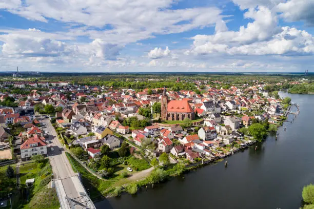 Aerial view Eisenhuettenstadt district of Fuerstenberg an der Oder, Brandenburg, Germany