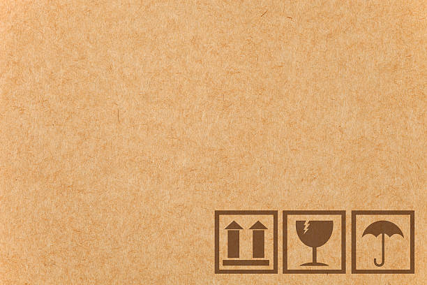 istock Safety fragile icon on cardboard paper box with space 141232317