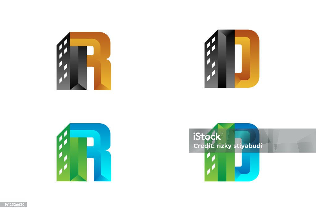 Combination R Logo Combination Building With Letter R And Letter D As Logo Design Template ...