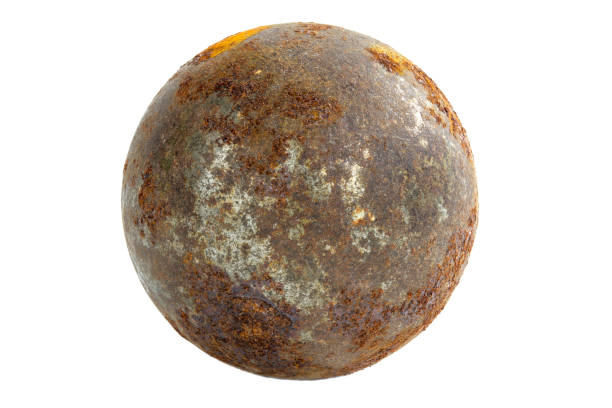 istock Iron metal ball on a white background 1412328918