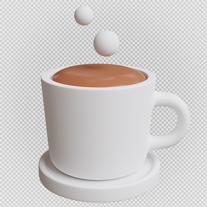 coffee mug minimal isolated background,with clipping path,3d rendering.