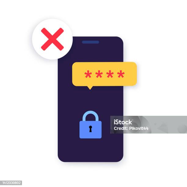 Lock Or Password Incorrect Wrong Password Concept Stock Illustration - Download Image Now ...