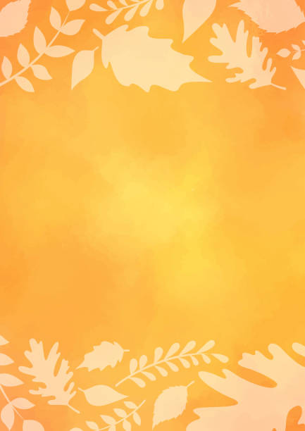 istock Silhouette fall leaves on orange watercolor background for decoration on natural in Autumn season and Thanksgiving festival. 1412339213