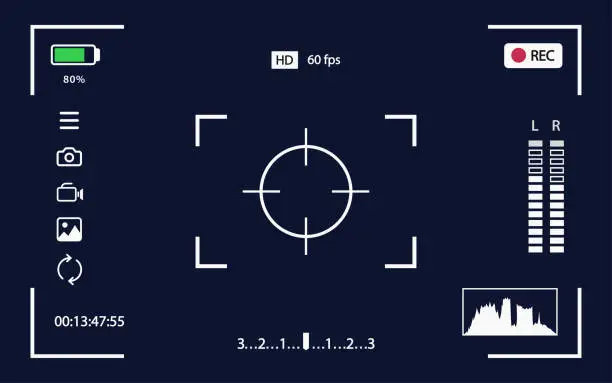 Vector illustration of Viewfinder vector template- record frame