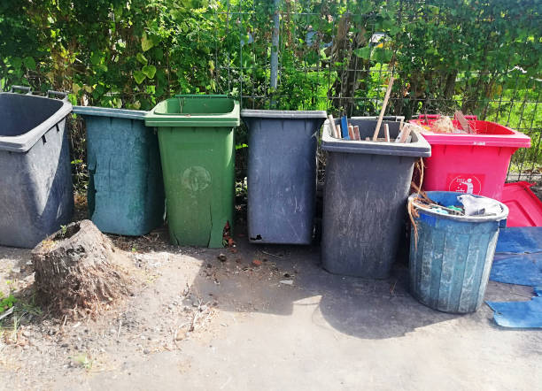 istock Groups of big garbage bins,placed on the floor 1412340565