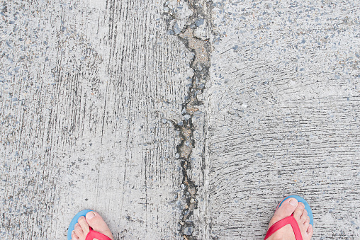 Concrete cracks, the background of the surface, decorative materials