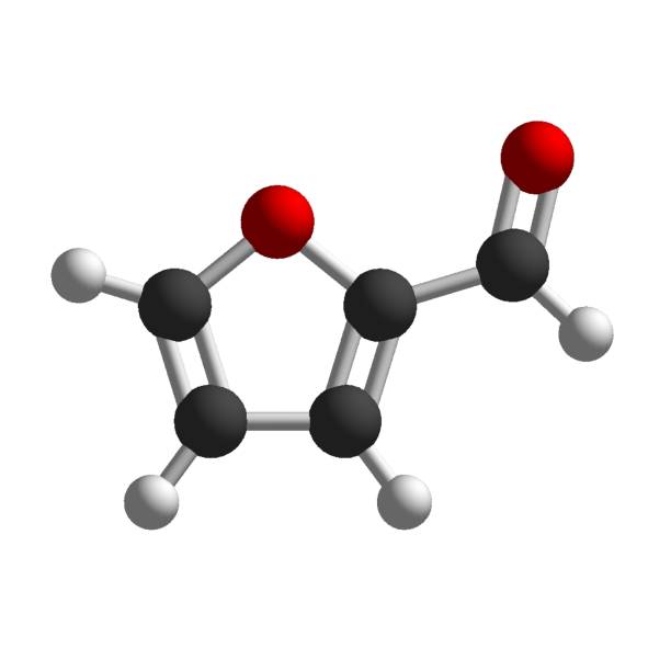 estrutura molecular 3d furfural isolada na molécula de átomo de química de fundo branco - hydrogen bonding - fotografias e filmes do acervo