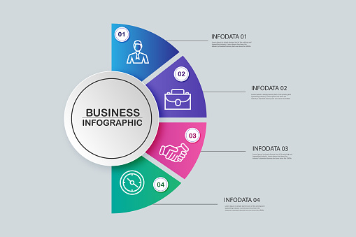 Business circle. timeline infographic icons designed for abstract background template