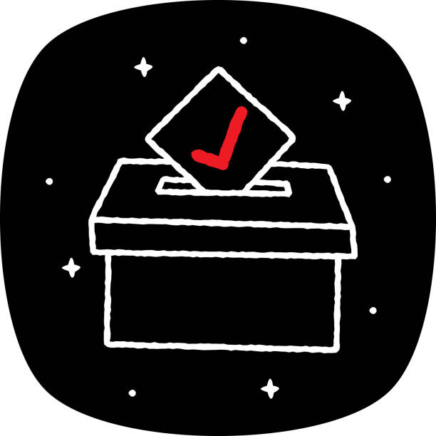 ilustraciones, imágenes clip art, dibujos animados e iconos de stock de doodle de urnas 3 - voting doodle republican party democratic party