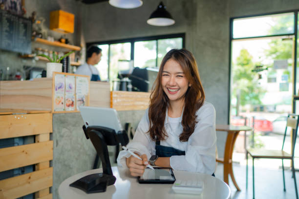 istock Portrait coffee shop business. 1412353570