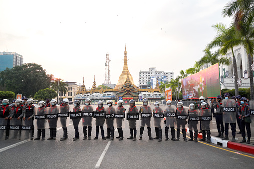 Police are across the road in 6 February  2021