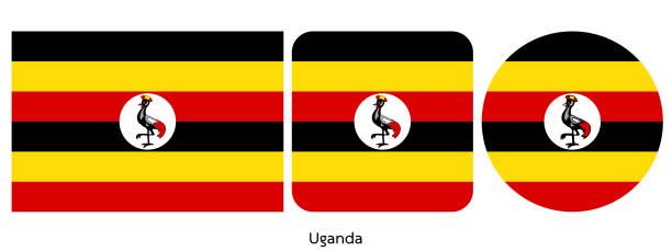 Uganda Flag vector illustration Uganda Flag vector illustration uganda stock illustrations