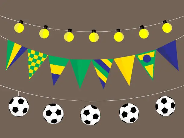 Vector illustration of Brazil football celebration