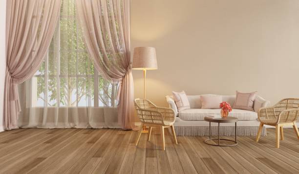 istock Empty wall in living room with luxury sofa set.3d rendering 1412362959