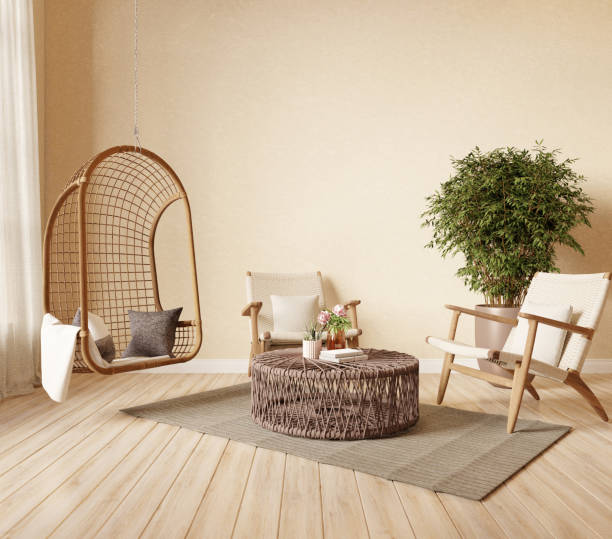 istock Living room interior background, scandinavian style 1412362965