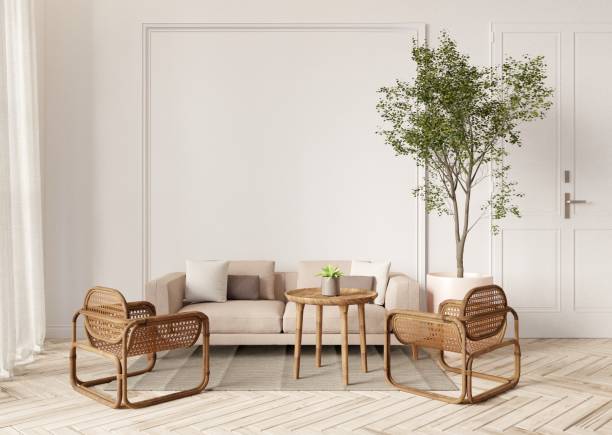 istock Scandinavian minimalist living room interior background 1412362981