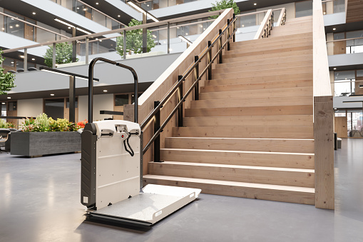 Disability Stair Lift At Office Staircase For Disabled People