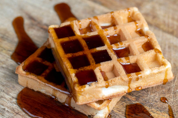 istock square sweet soft waffles in bee honey 1412368861