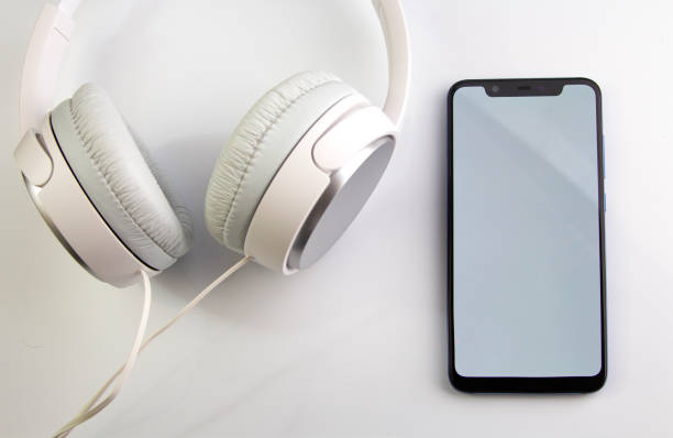istock White headphones and smartphone music online concept, mockup, isolate on white 1412369757