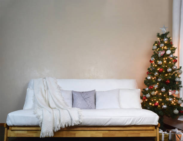 istock Interior Living Room Mockup at Christmastime 1412372421