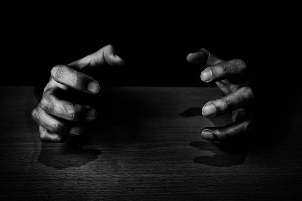istock Image of a man expressing stress with his hands 1412373498