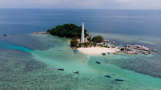 Lengkuas Island is one of popular destination in Bangka Belitung Province. As a tourist destination, this island is surrounded with huge granite rock formations, and also the view of scenic beach with vibrant sea colours.