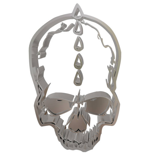 3D illustration skull symbol isolated on white background with clipping path.