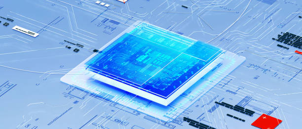 istock 3D rendering of cyberpunk AI. Circuit board. Technology background. Central Computer Processors CPU and GPU concept. Motherboard digital chip. Tech science background. 1412381433