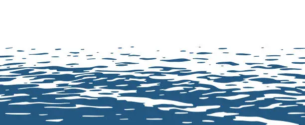 Vector illustration of Ocean ripples background with small waves