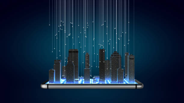 istock Concept of future smart wireless digital city 1412382733