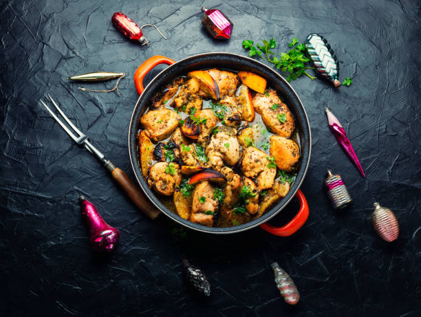 istock Chicken meat baked with orange. 1412384254