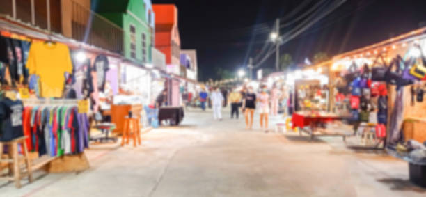 blurred image of secondhand man market with bokeh for background. - department store shopping mall store inside of imagens e fotografias de stock