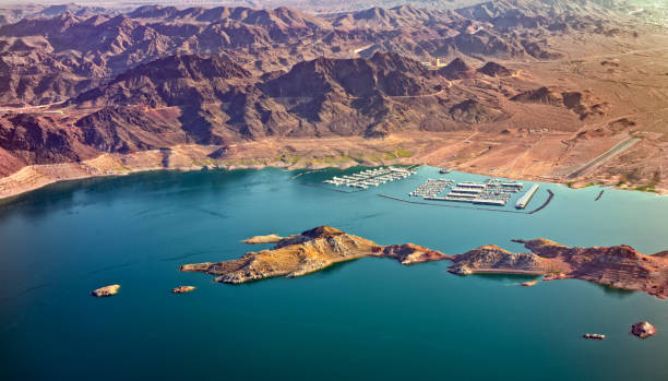 View of marina in Mead lake